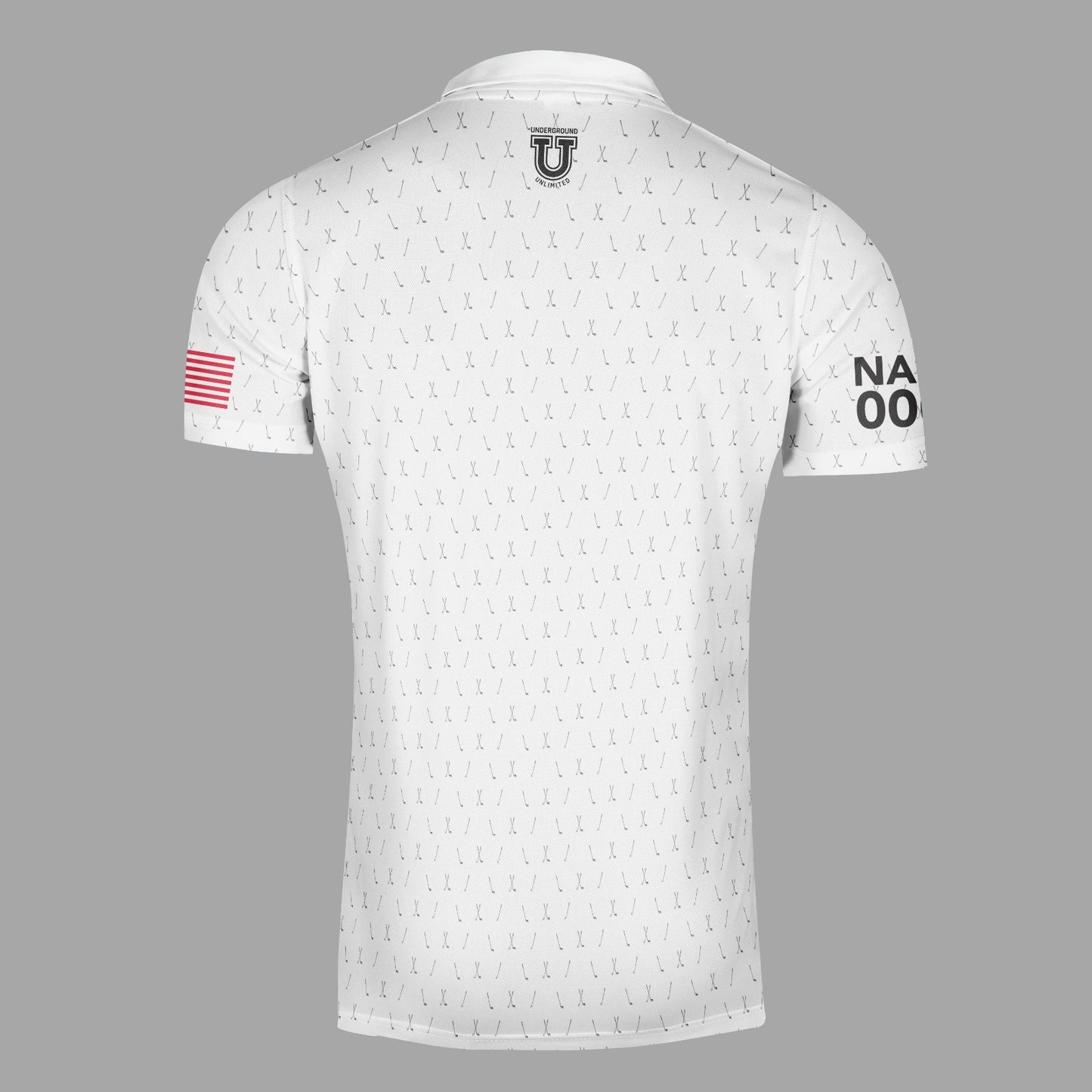 AAFD Dri Tech Polo Shirt ~ White Patterned