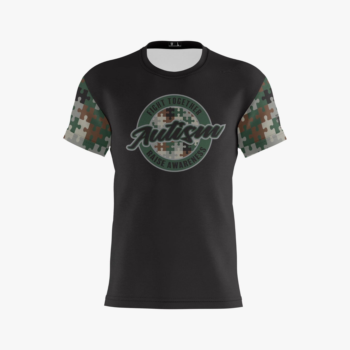Autism Performance Apparel ~ Black Camo Puzzle
