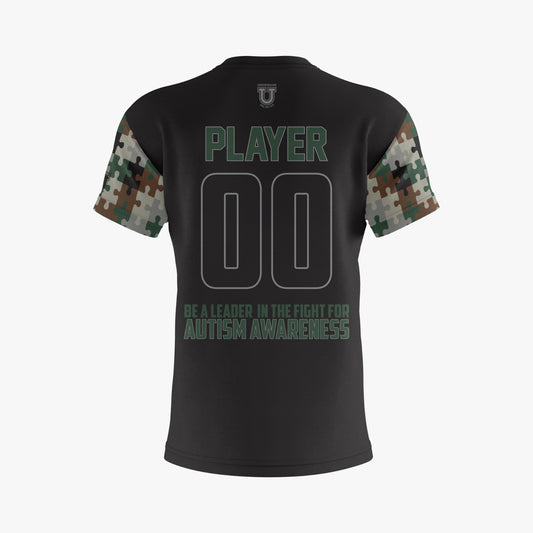 Autism Performance Apparel ~ Black Camo Puzzle