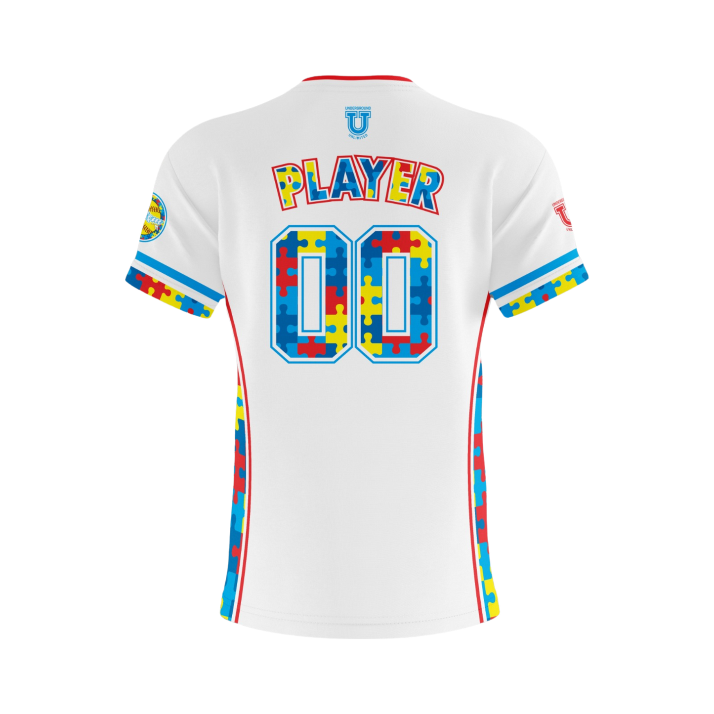 Autism Performance Apparel ~ Autism Softball {White}