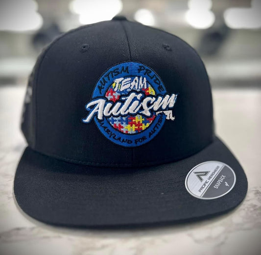 Team Autism Embroidered Hat ~ Black {Round Logo}