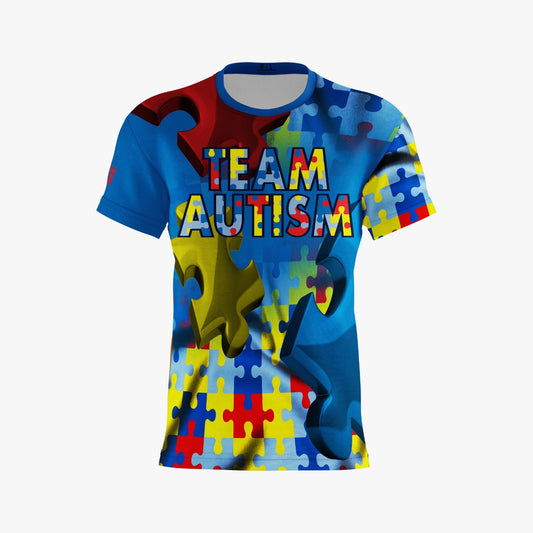 Team Autism Performance Apparel ~ Blue Puzzle Fade {Royal}