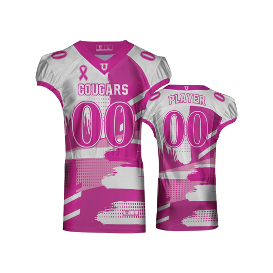 Caroline Cougars BCA Football Jersey ~ Pinks/White