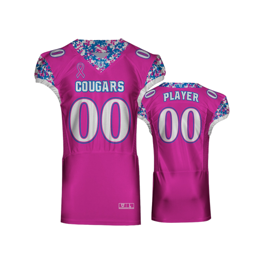 Caroline Cougars BCA Football Jersey ~ Pink with Camo