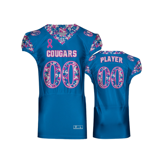 Caroline Cougars BCA Football Jersey ~ Royal Blue with Camo
