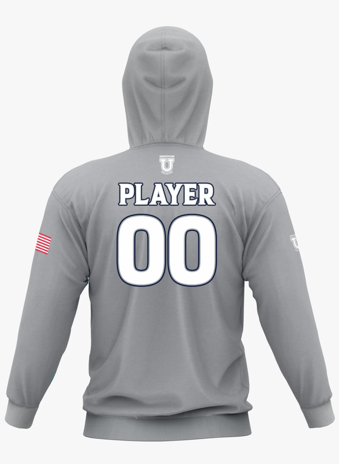 DE Stallions Performance Hoodie ~ Stallion Central Chest *Grey*