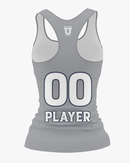 DE Stallions Dri Tech Women's Razorback ~ Stallion on Left Chest *Grey*