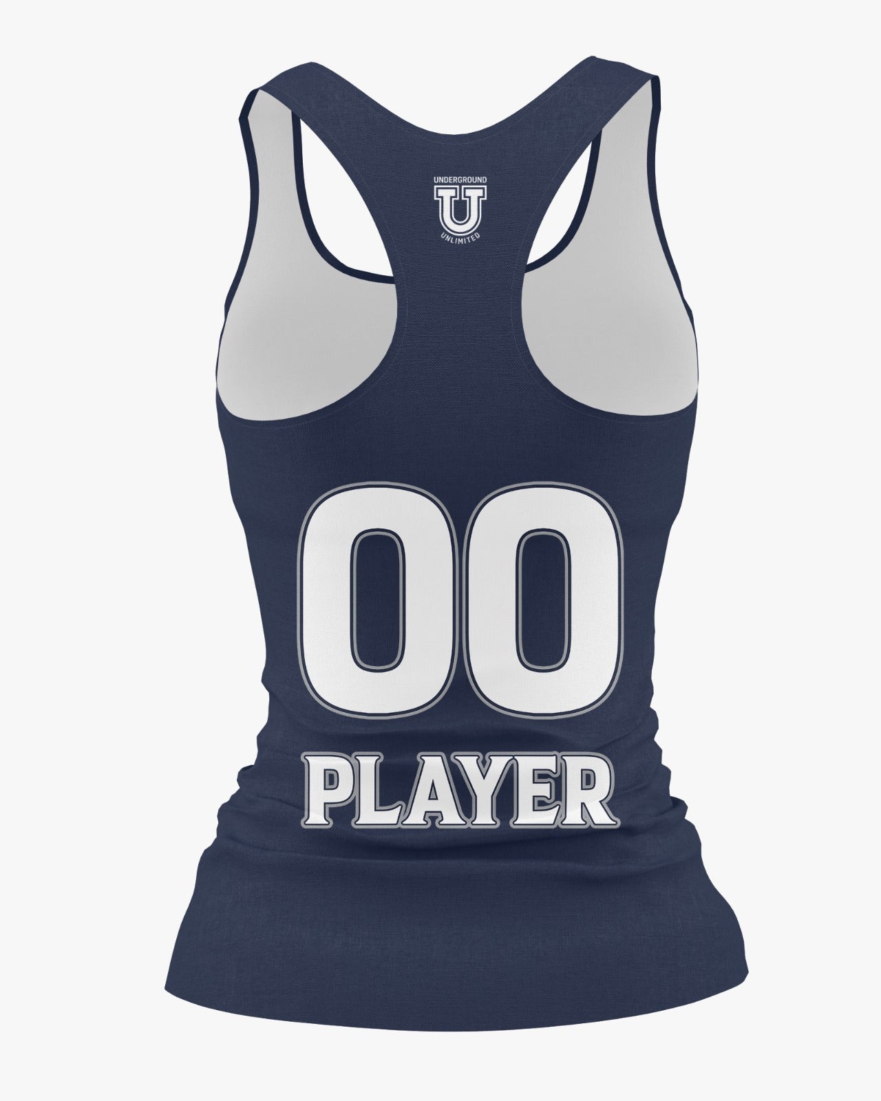 DE Stallions Dri Tech Women's Razorback ~ Stallion on Left Chest *Blue*