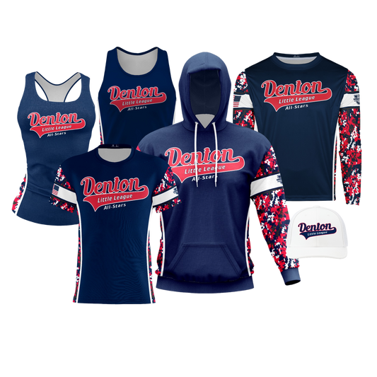 Denton Little League ***All-Stars 2025*** Performance Dri Tech Design ~ Navy