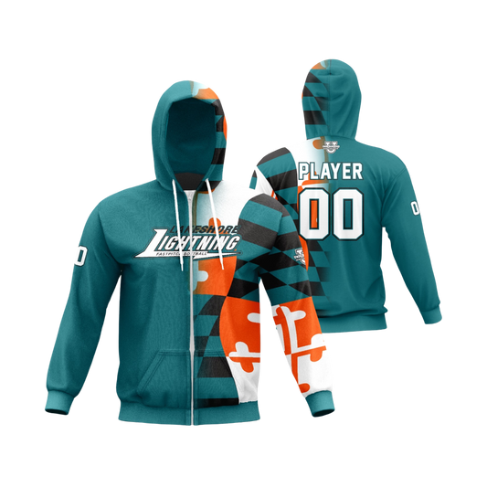 Lakeshore Performance Full-Zip Hoodie ~ Jersey Replica {Teal Flag Fade}