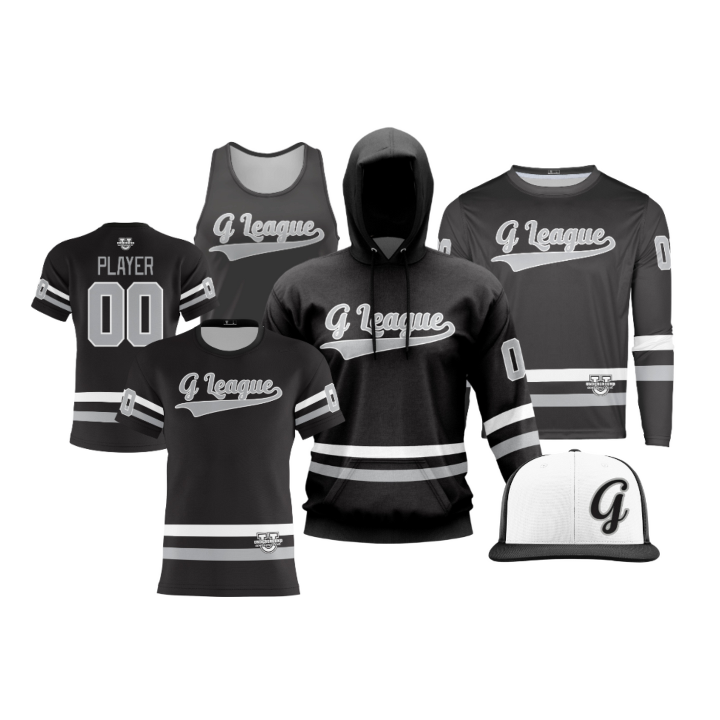 G League Ice Hockey Performance Dri Tech Apparel ~ Black