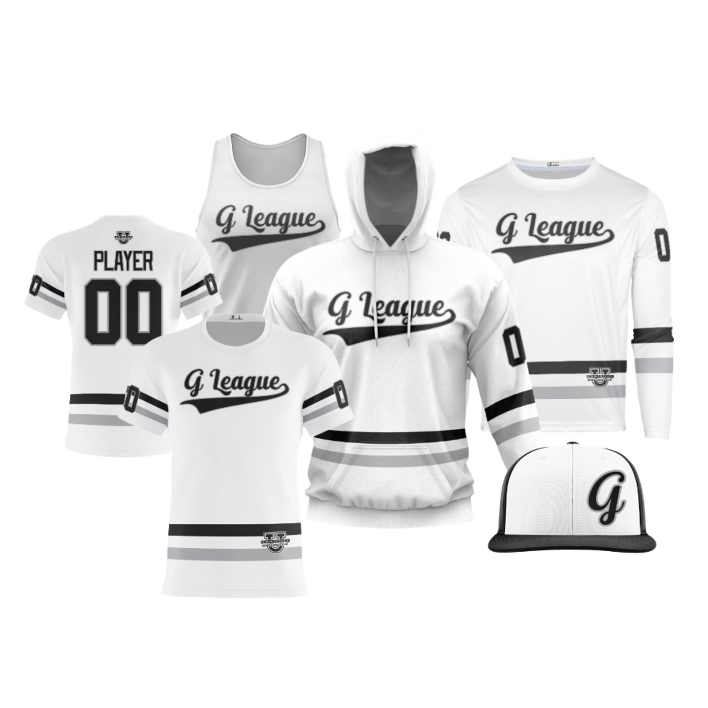 G League Ice Hockey Performance Dri Tech Apparel ~ White