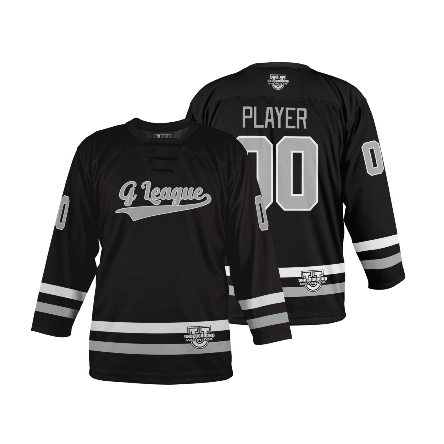 G League Ice Hockey Game Jersey ~ Black