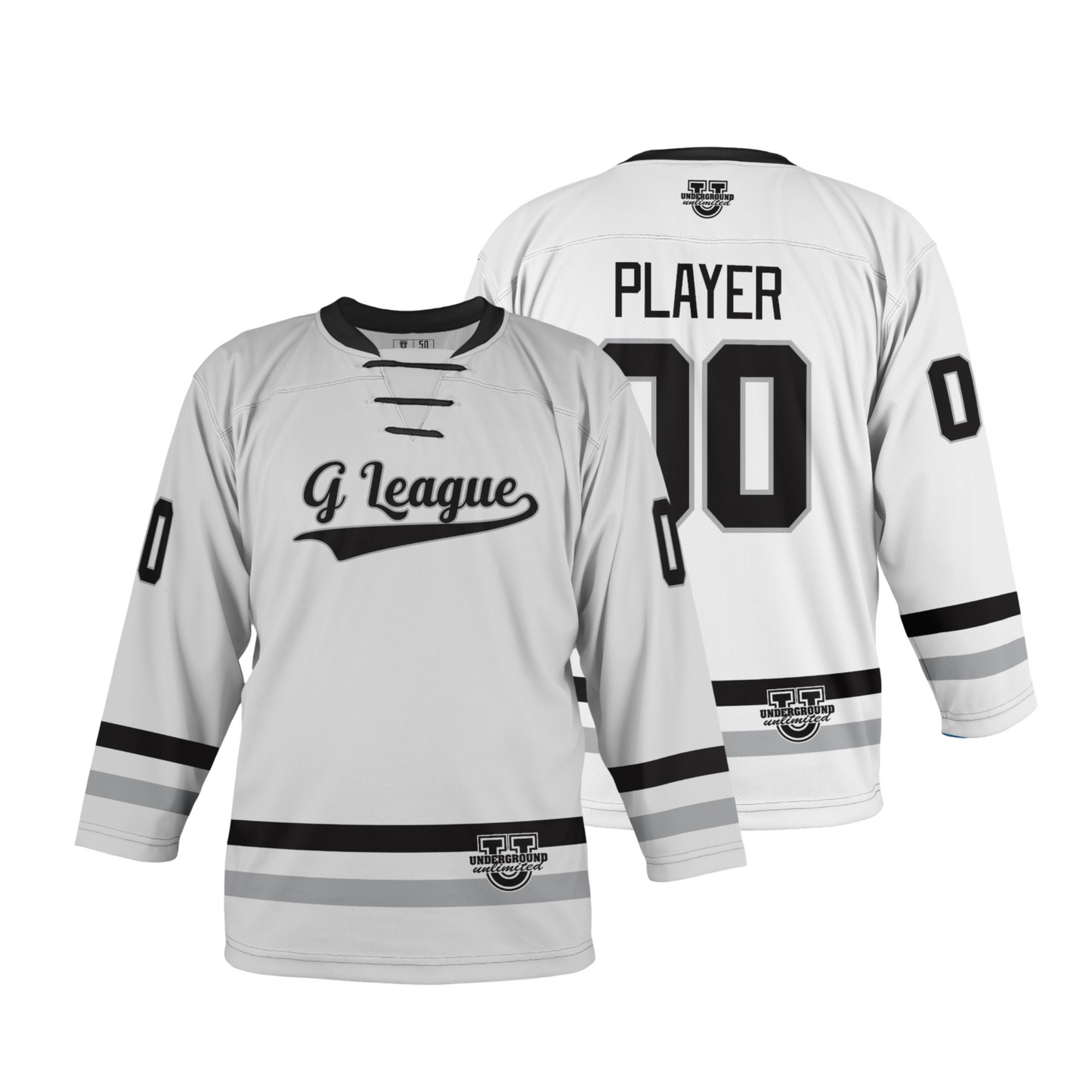 G League Ice Hockey Game Jersey ~ White