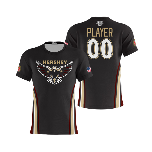 Hershey Eagles Ice Hockey Performance Dri Tech Design ~ Fanwear {Black}