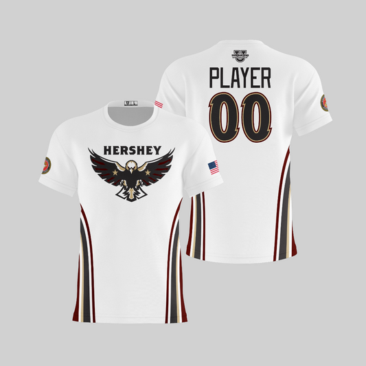 Hershey Eagles Ice Hockey Performance Dri Tech Design ~ Fanwear {White}