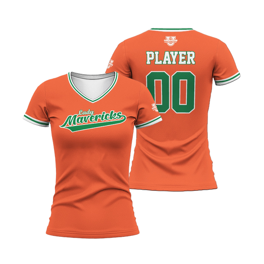 Lady Mavericks Softball Performance Dri Tech Design ~ Orange Player Replica
