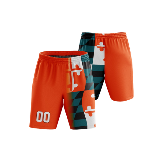 Lakeshore Dri Tech Stretch Training Shorts ~ Orange Flag Fade