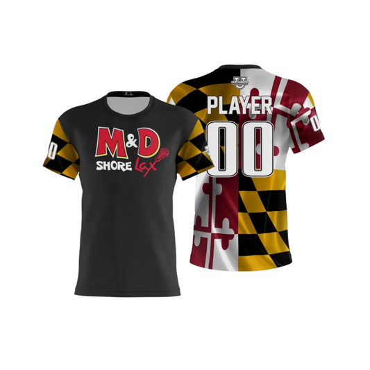 M&D Shore Performance Dri Tech Apparel ~ Black Maryland Back
