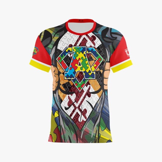 Autism Superman Performance Apparel ~ Maryland Autism Mens Chest Design