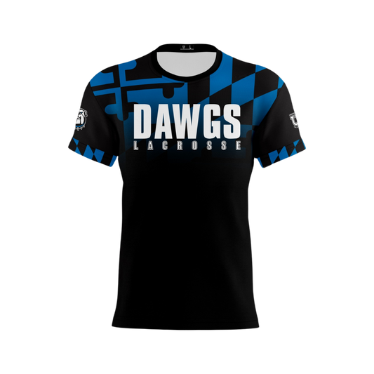 North Caroline Performance Apparel ~ Dawgs Lacrosse {Black MD Flag Fade Block}