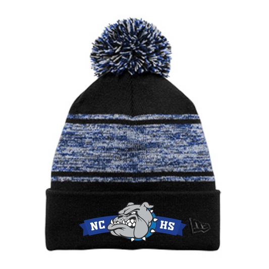 North Caroline Pom Beanie {Striped Heathered}