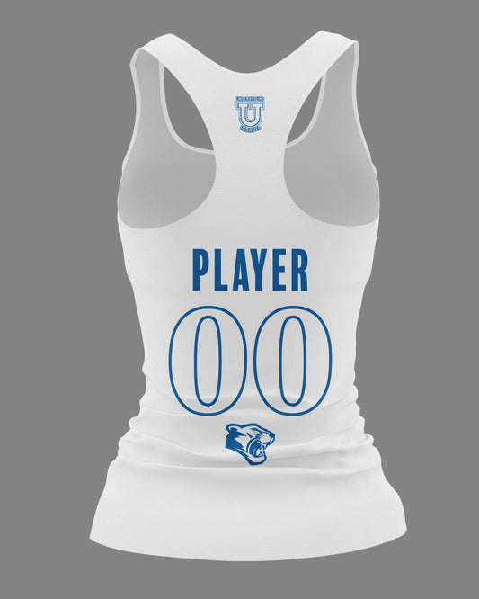 Caroline Cougars Dri Tech Women's Razorback ~ White Royal Lineage