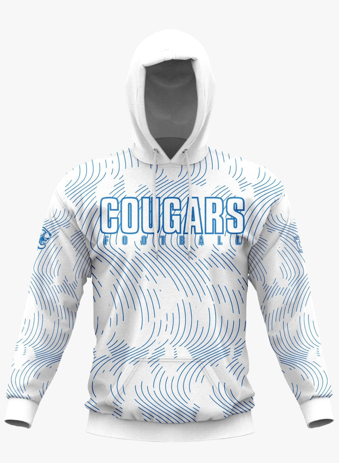 Caroline Cougars Performance Hoodie ~ White Royal Lineage
