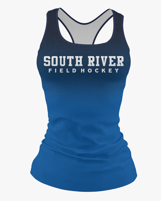 South River Field Hockey Dri Tech Women's Razorback ~ Navy to Columbia Fade