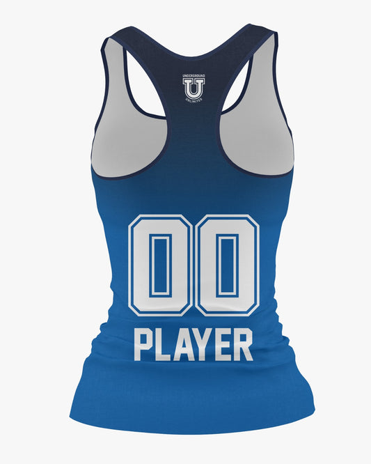 South River Field Hockey Dri Tech Women's Razorback ~ Navy to Columbia Fade