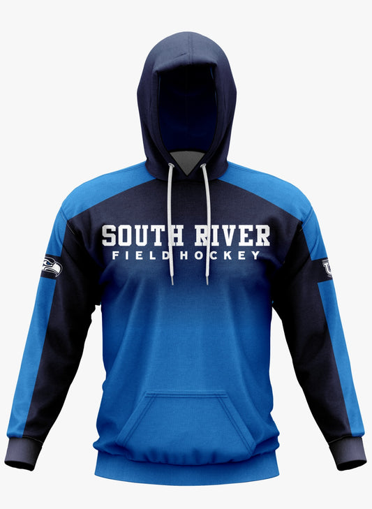 South River Field Hockey Performance Hoodie ~ Navy to Columbia Fade