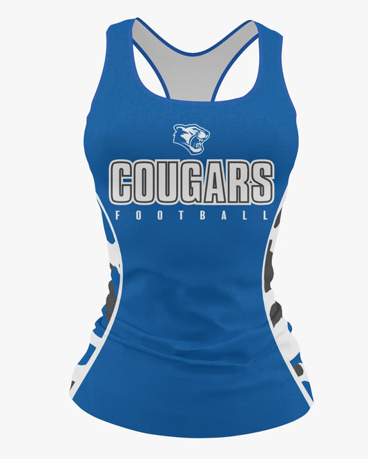 Caroline Cougars Dri Tech Women's Razorback ~ Royal Camo Sides