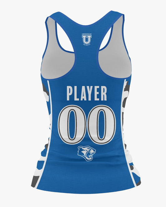 Caroline Cougars Dri Tech Women's Razorback ~ Royal Camo Sides