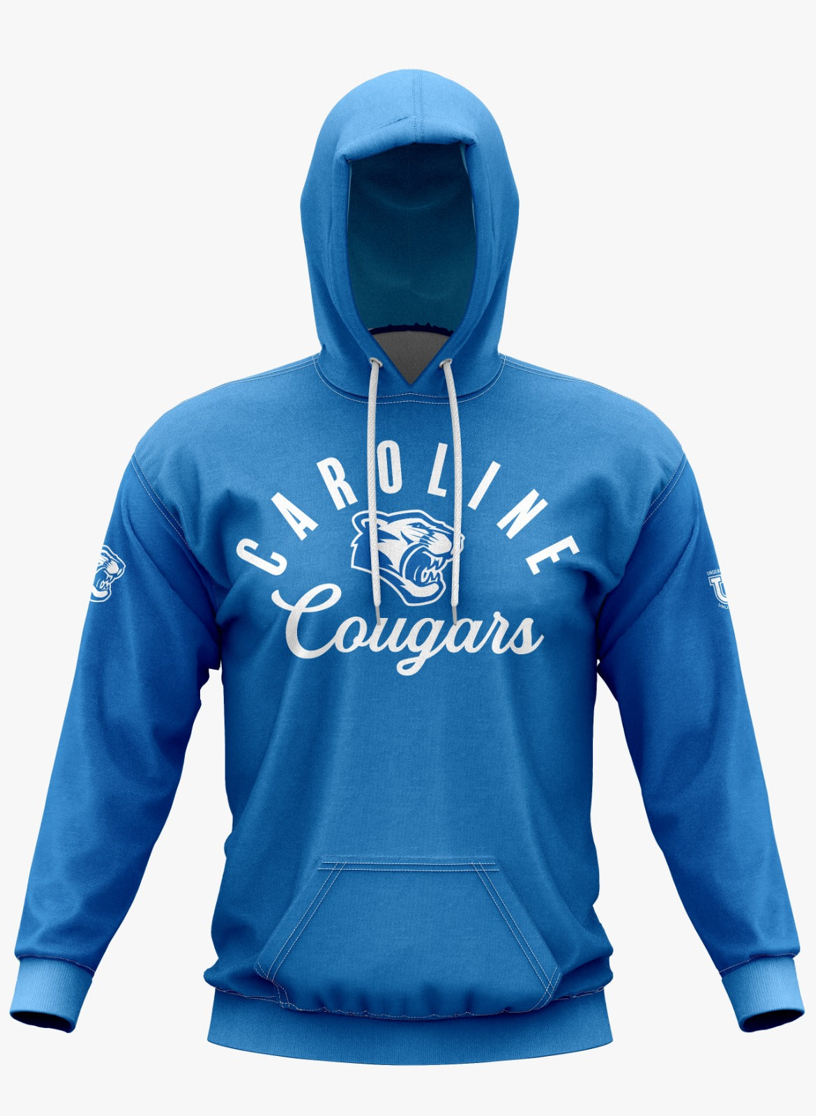 Caroline Cougars Performance Hoodie ~ Royal Block Script
