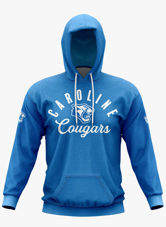 Caroline Cougars Performance Hoodie ~ Royal Block Script
