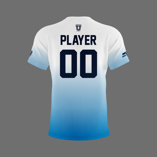 South River Field Hockey Dri Tech T-Shirt ~ White to Columbia Fade