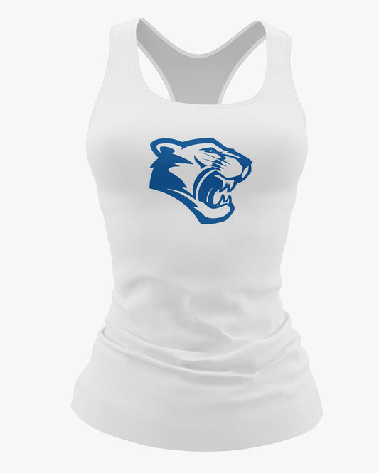 Caroline Cougars Dri Tech Women's Razorback ~ White Cougar Logo