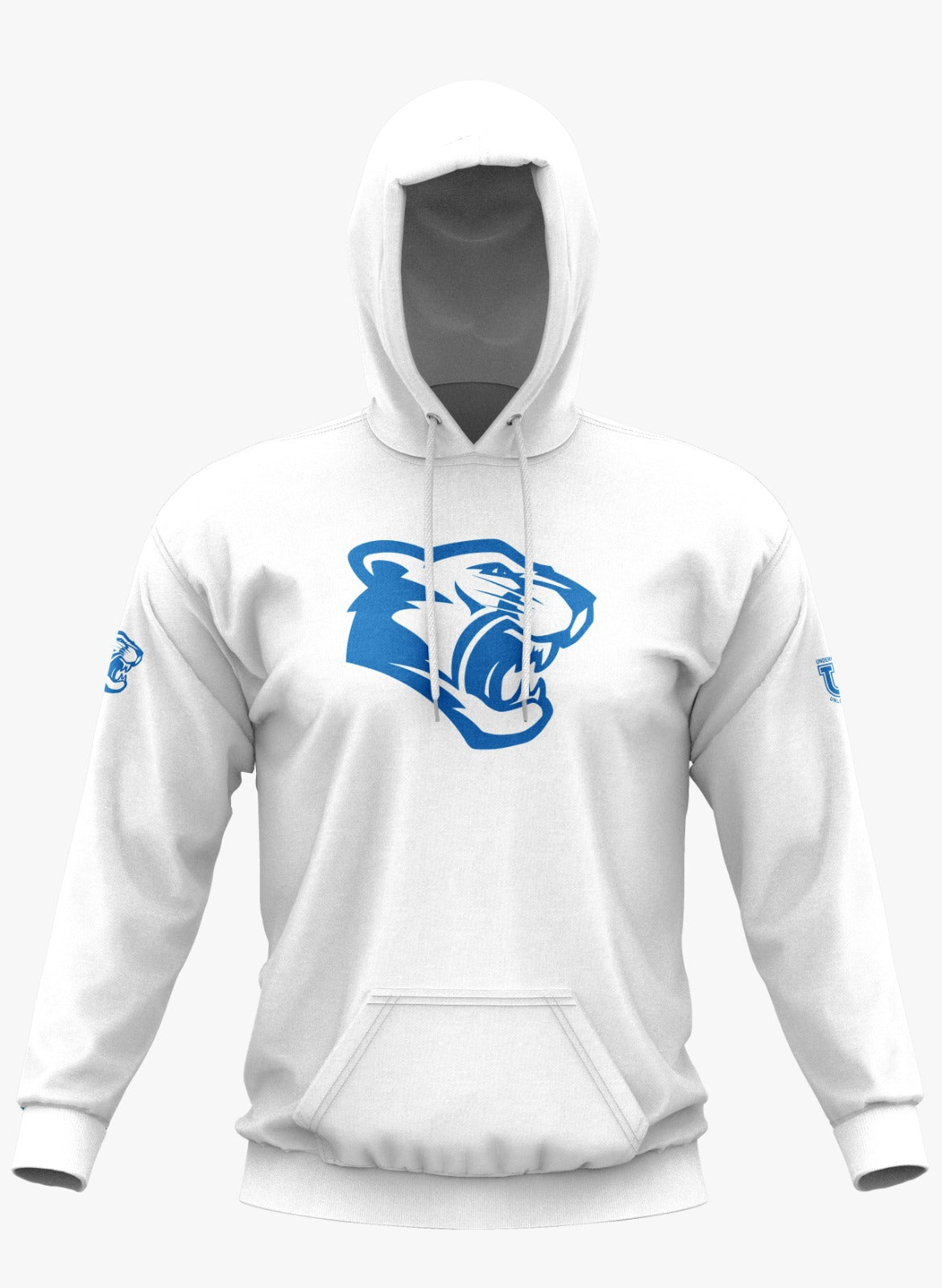 Caroline Cougars Performance Hoodie ~ White Cougar Logo