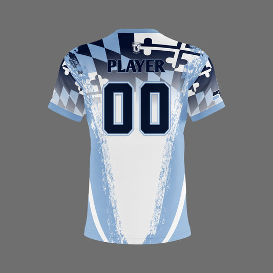 South River Field Hockey Dri Tech T-Shirt ~ MD Flag White Fade