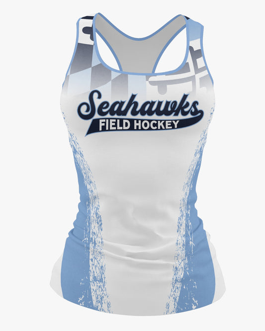 South River Field Hockey Dri Tech Women's Razorback ~ MD Flag White Fade
