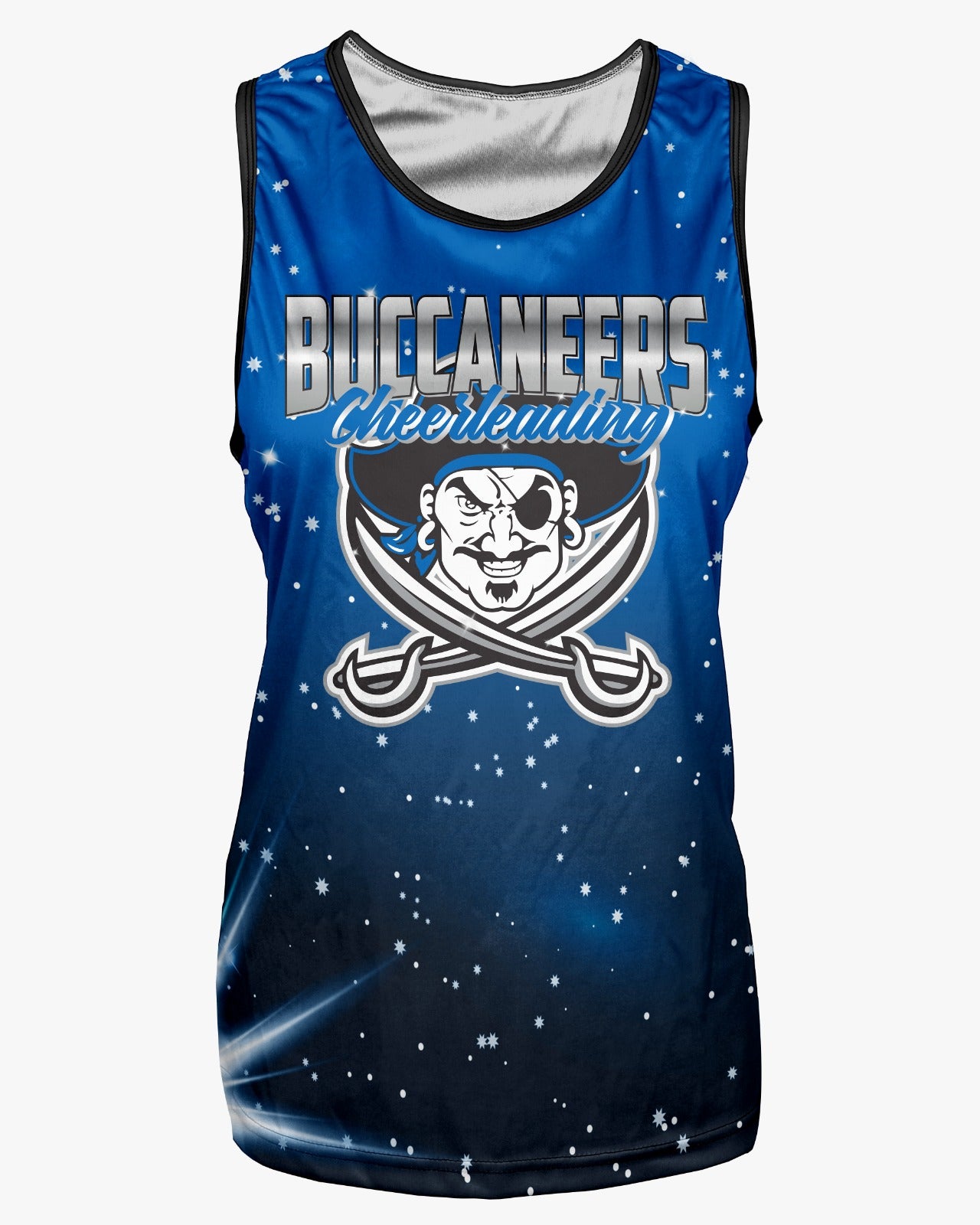 Buccaneers Cheerleading Dri Tech Women's Razor Back ~ Scattered