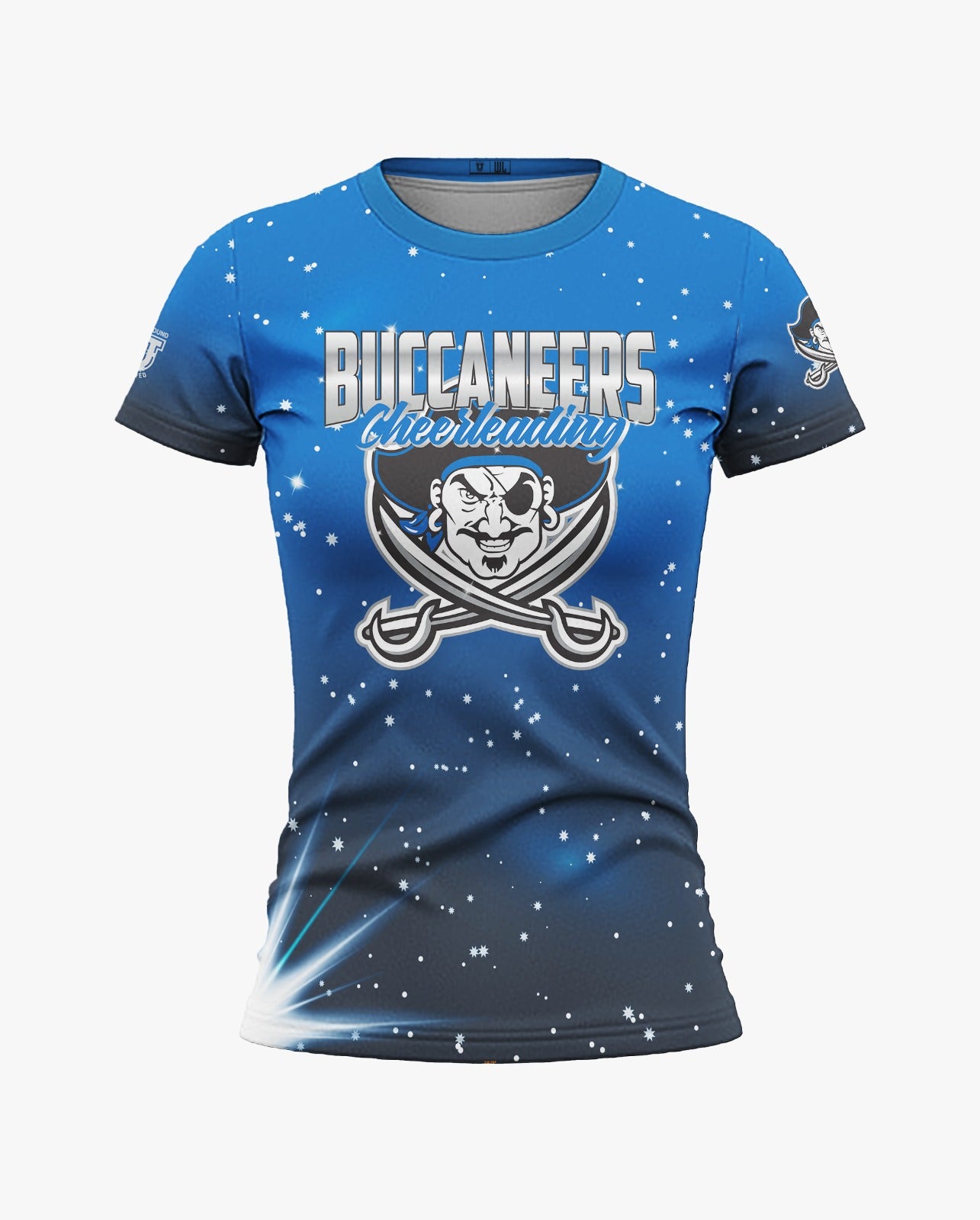 Buccaneers Cheerleading Dri Tech T-Shirt ~ Scattered Bling