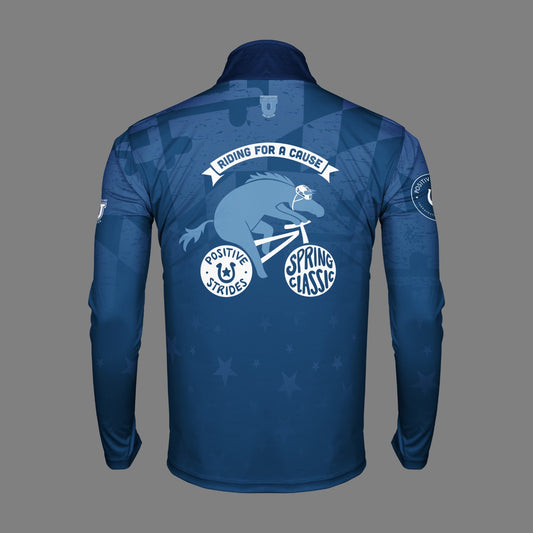 Positive Strides "Spring Classic" Dri Tech Performance 1/4 Zip Pullover ~ Navy Maryland Fade