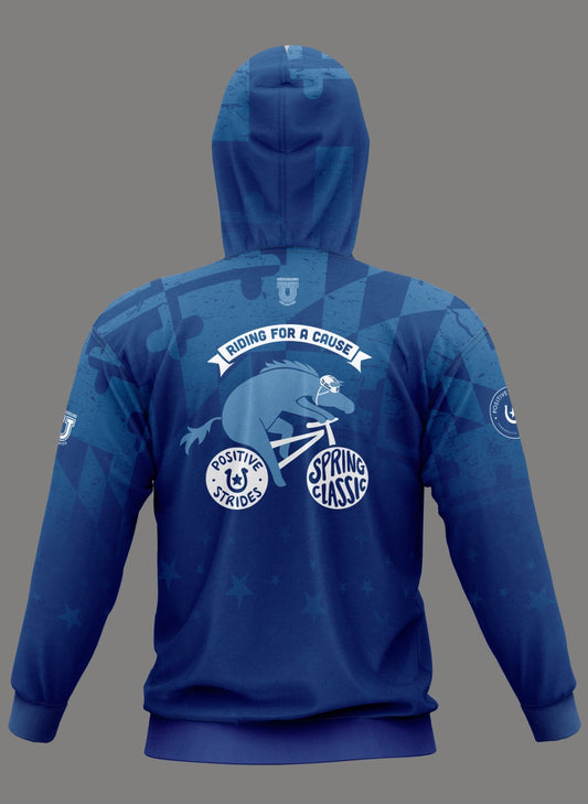 Positive Strides "Spring Classic" Performance Hoodie ~ Navy Maryland Fade