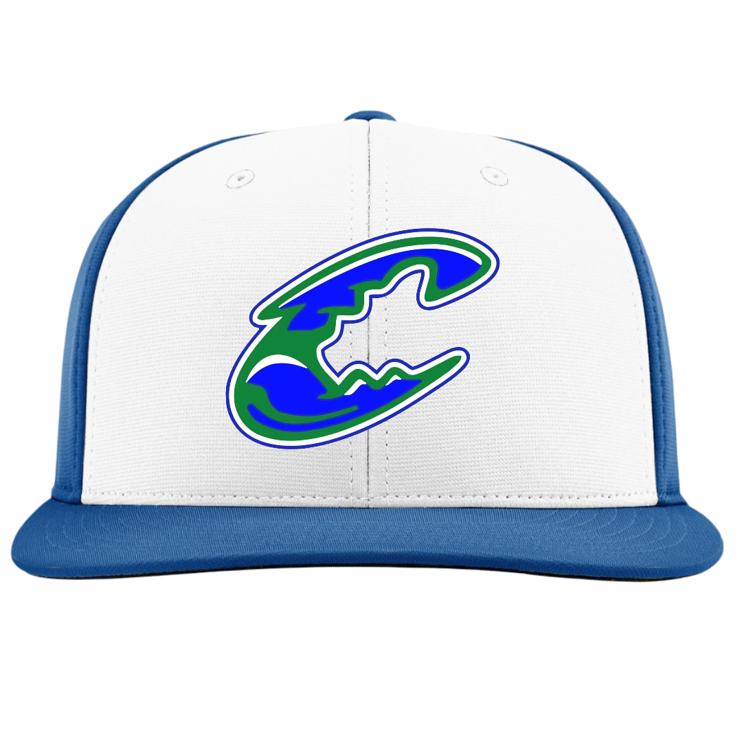 Blue Claws Baseball Embroidered Hat ~ PTS20 White/Royal ALT FlexFit "C"