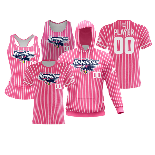 Havenwood Revolution Performance Dri Tech Apparel ~ Pink White Pinstripes