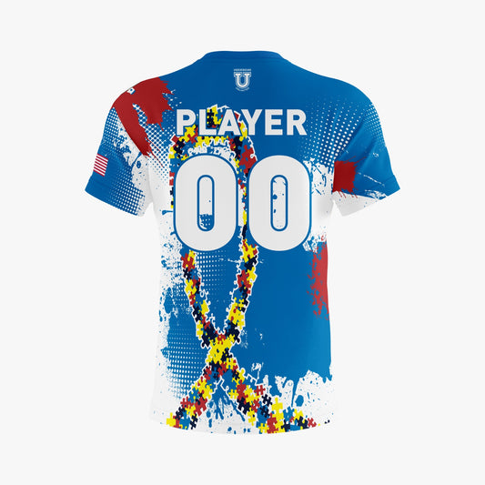 Autism Awareness Performance Apparel ~ Puzzle Ribbon {Royal}