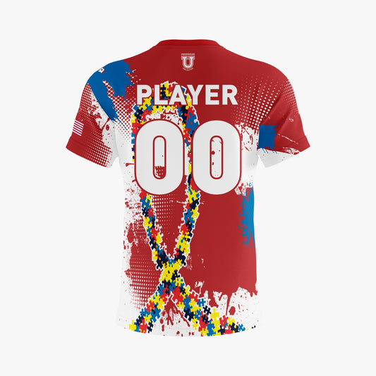 Autism Awareness Performance Apparel ~ Puzzle Ribbon {Red}