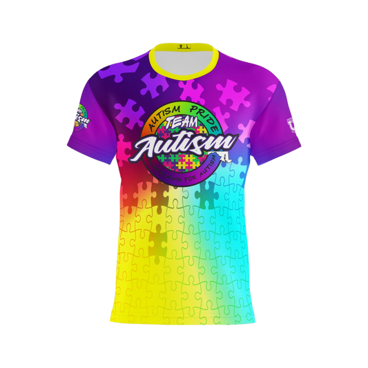 Team Autism Performance Apparel ~ Rainbow Ghosted Puzzle