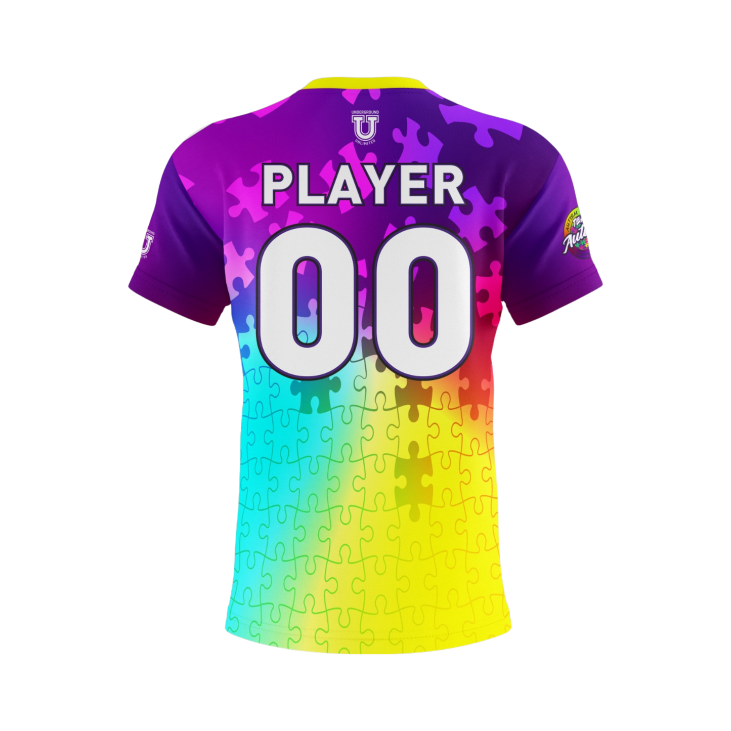Team Autism Performance Apparel ~ Rainbow Ghosted Puzzle